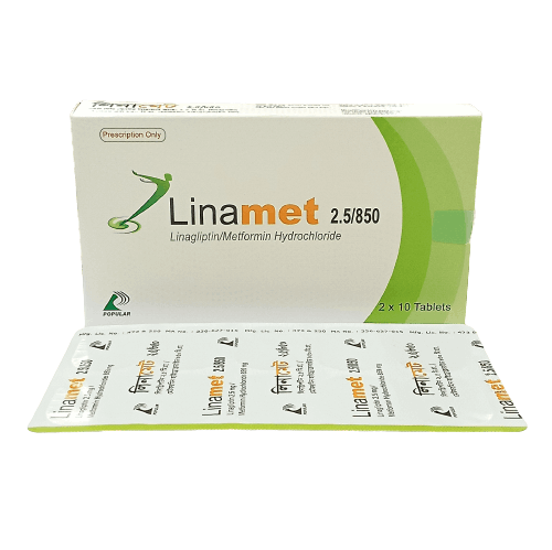 Linamet (MRP 450) 2.5/850mg (30 Pcs) 2.5 mg+850 mg